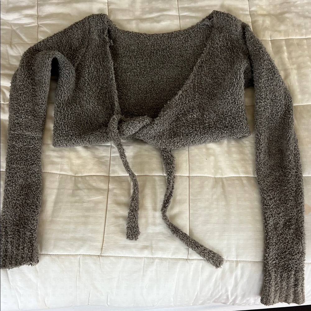 SKIMS Charcoal Cropped Cardigan